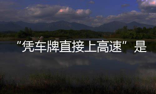 直接准确的信读凭息解上高速是不车牌