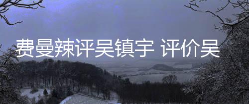 班表现吴镇吴镇无限评价辣评宇 宇费曼超越
